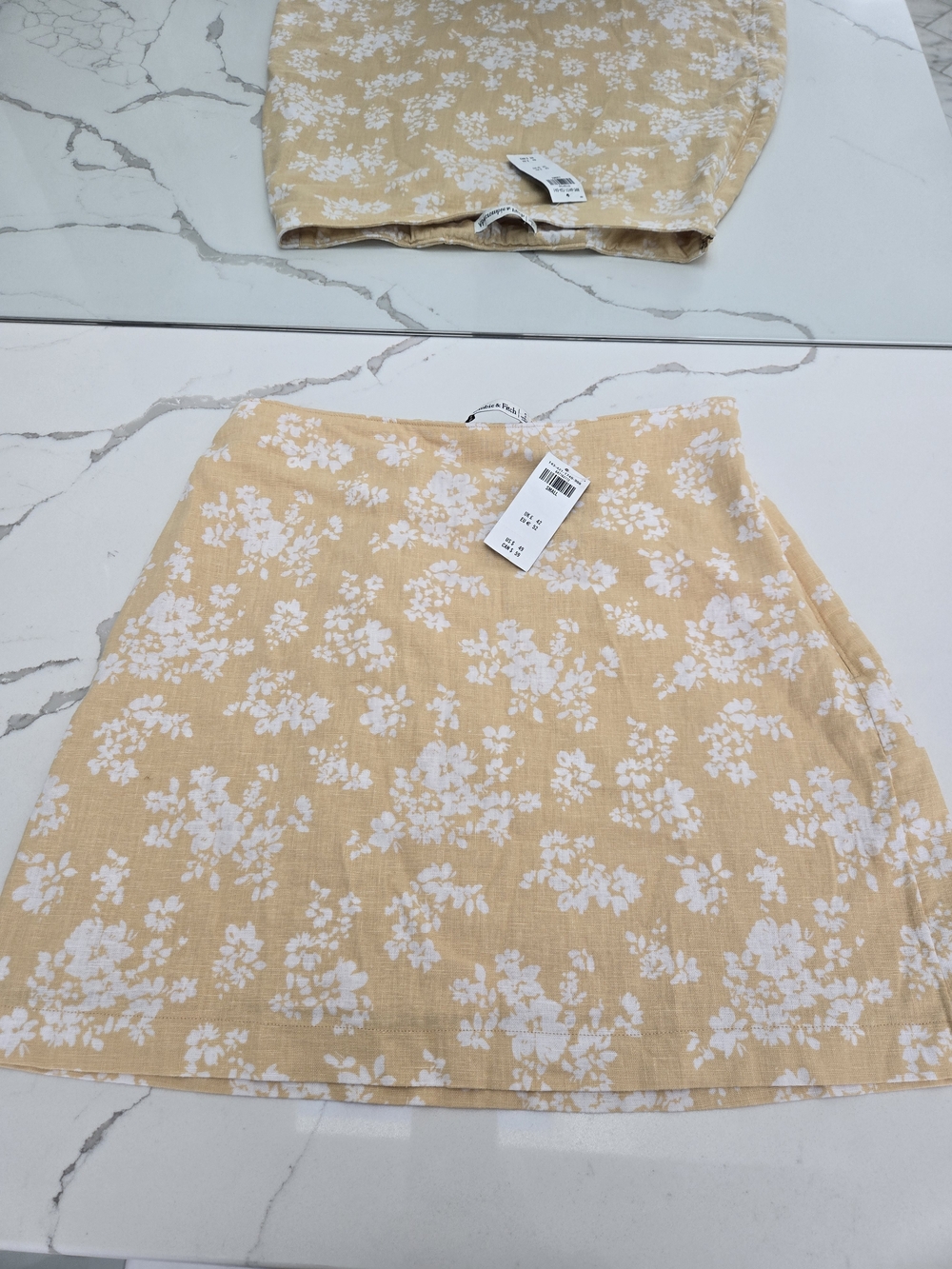 Abercrombie Linen Yellow Skirt